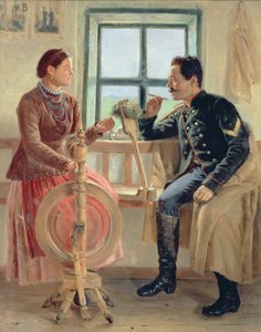 Conversation à la roue de filage, 1884